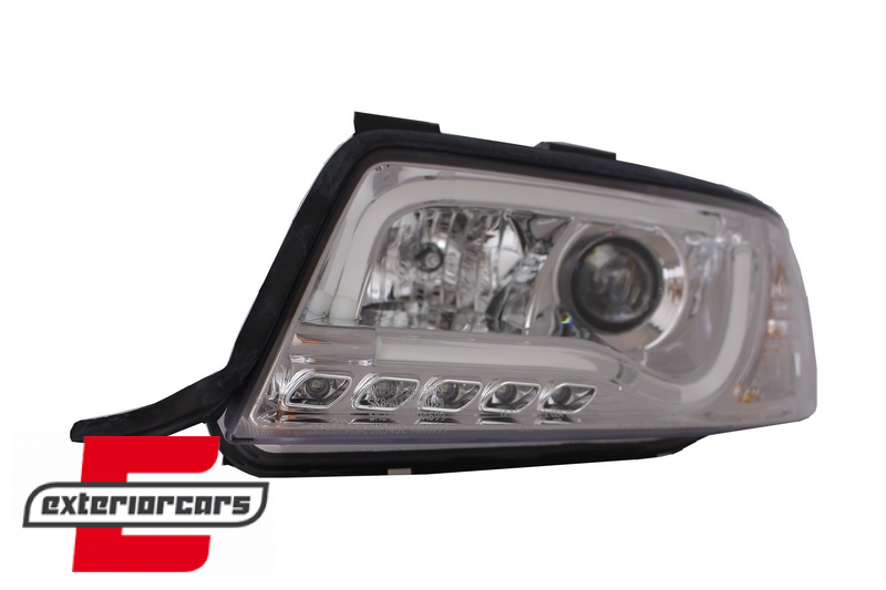Prednja svjetla LED DRL TubeLights (chrome) / Audi A6 4B C5 (05.1997-05.2001) - Slika 3