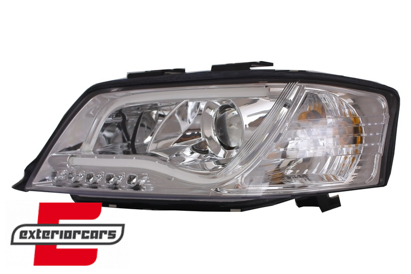 Prednja svjetla LED DRL TubeLights (chrome) / Audi A6 4B C5 (05.1997-05.2001) - Slika 4