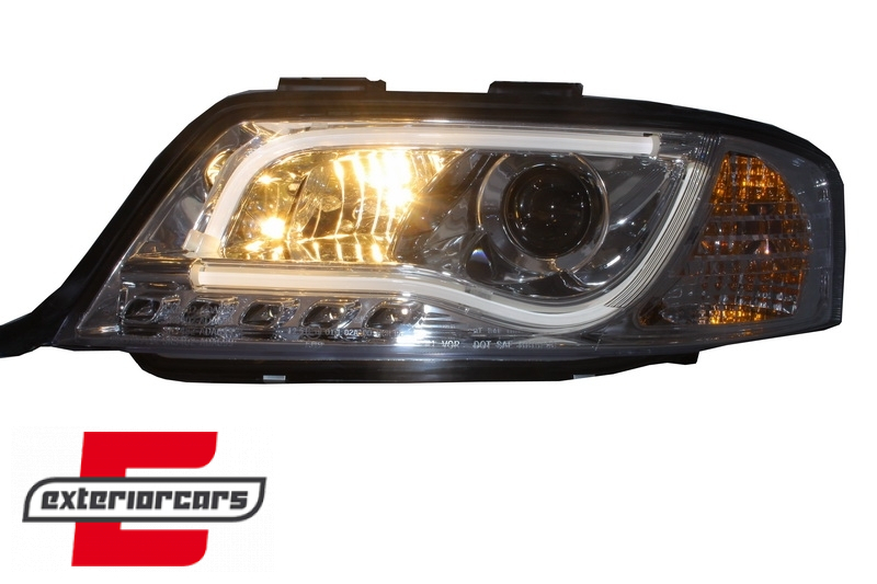 Prednja svjetla LED DRL TubeLights (chrome) / Audi A6 4B C5 (05.1997-05.2001) - Slika 5