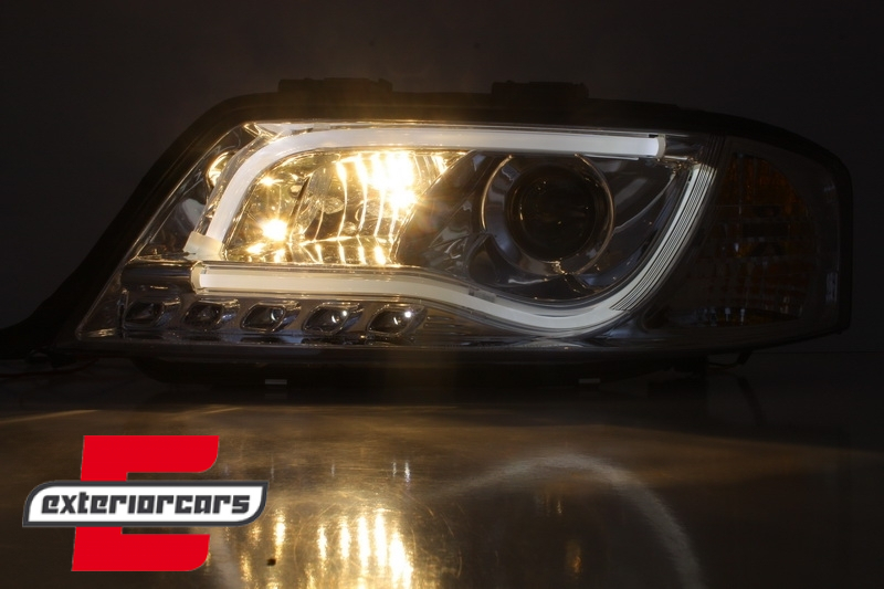 Prednja svjetla LED DRL TubeLights (chrome) / Audi A6 4B C5 (05.1997-05.2001) - Slika 6