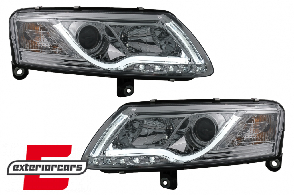 Prednja svjetla LED TubeLights (chrome) / Audi A6 C6 4F (04.2004-2008) - Slika 2