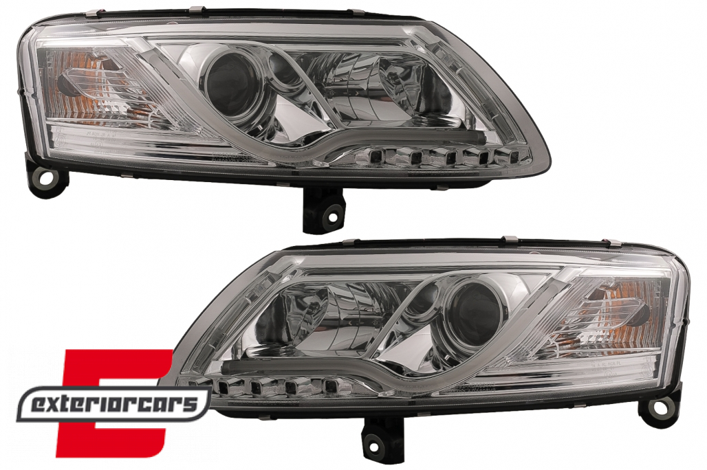 Prednja svjetla LED TubeLights (chrome) / Audi A6 C6 4F (04.2004-2008) - Slika 14