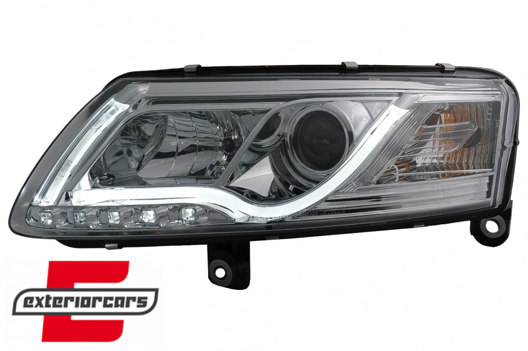Prednja svjetla LED TubeLights (chrome) / Audi A6 C6 4F (04.2004-2008) - Slika 3