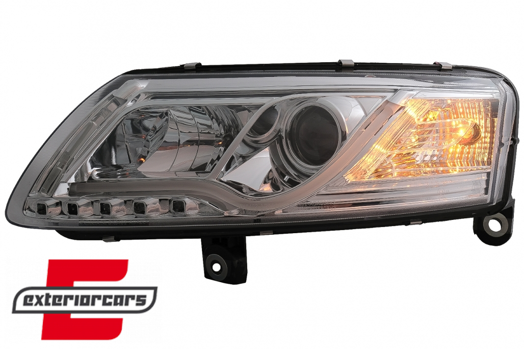 Prednja svjetla LED TubeLights (chrome) / Audi A6 C6 4F (04.2004-2008) - Slika 6