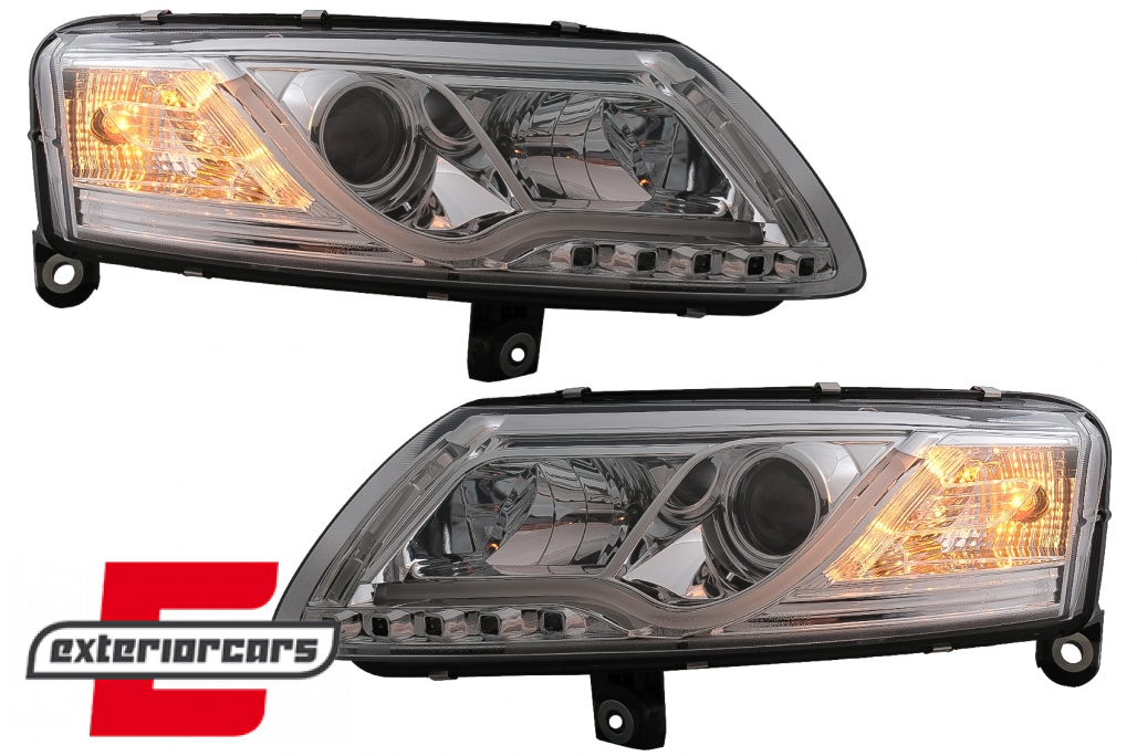 Prednja svjetla LED TubeLights (chrome) / Audi A6 C6 4F (04.2004-2008) - Slika 7