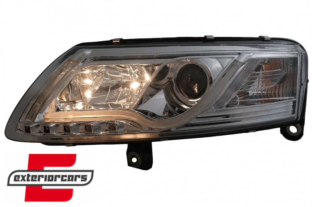 Prednja svjetla LED TubeLights (chrome) / Audi A6 C6 4F (04.2004-2008) - Slika 10