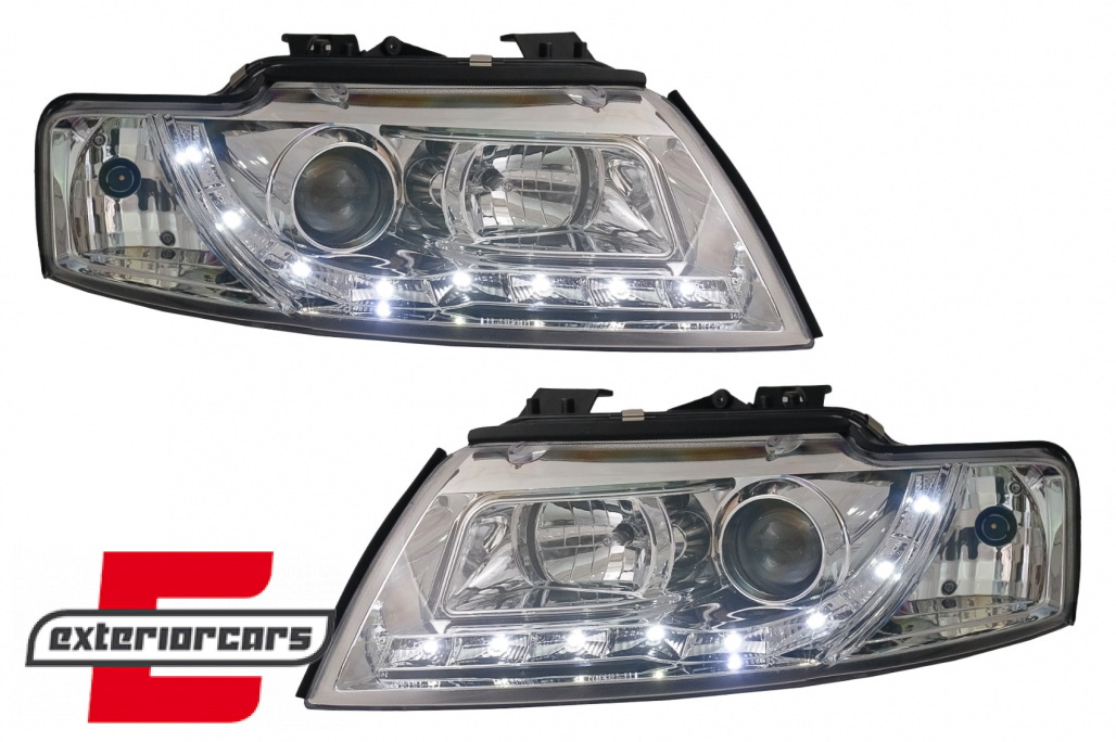Prednja svjetla LED DayLight (chrome) / Audi A4 Cabrio B6 (2002-2006) - Slika 2