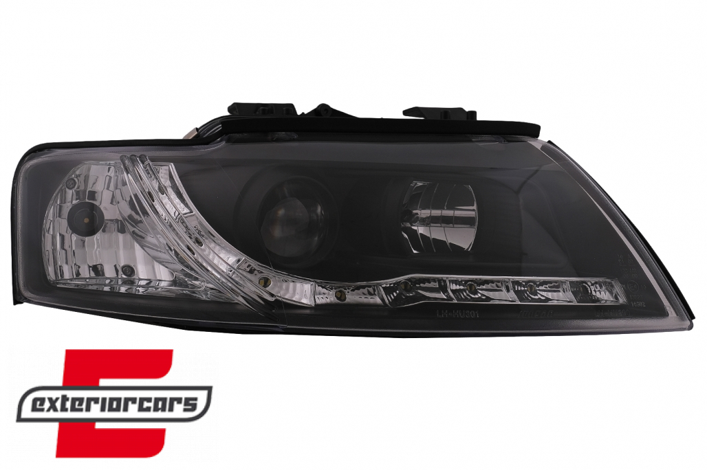 Prednja svjetla LED DayLight (crna) / Audi A4 Cabrio B6 (2002-2006) - Slika 2