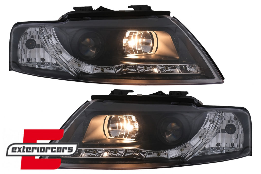 Prednja svjetla LED DayLight (crna) / Audi A4 Cabrio B6 (2002-2006) - Slika 12