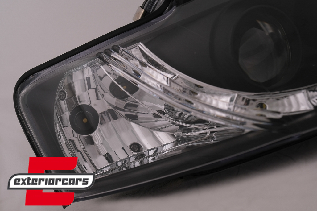 Prednja svjetla LED DayLight (crna) / Audi A4 Cabrio B6 (2002-2006) - Slika 3