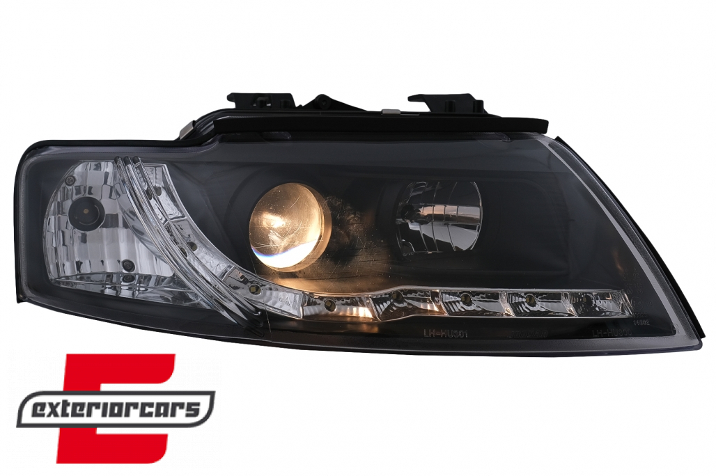 Prednja svjetla LED DayLight (crna) / Audi A4 Cabrio B6 (2002-2006) - Slika 5