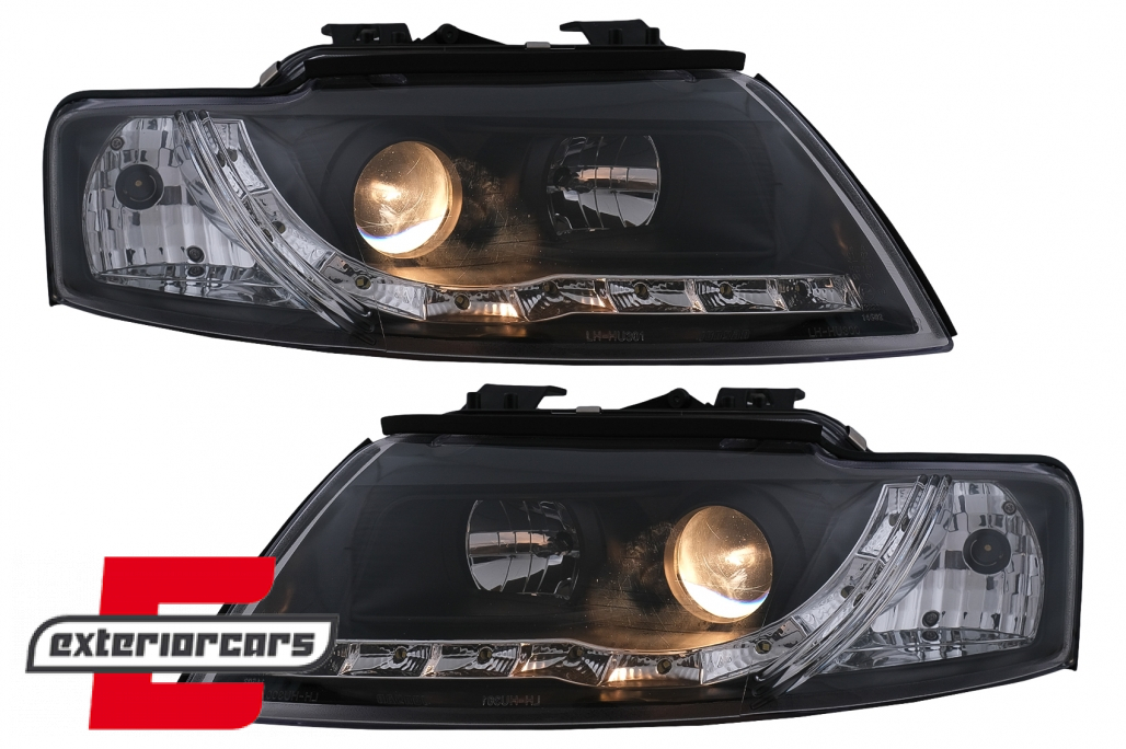 Prednja svjetla LED DayLight (crna) / Audi A4 Cabrio B6 (2002-2006) - Slika 6