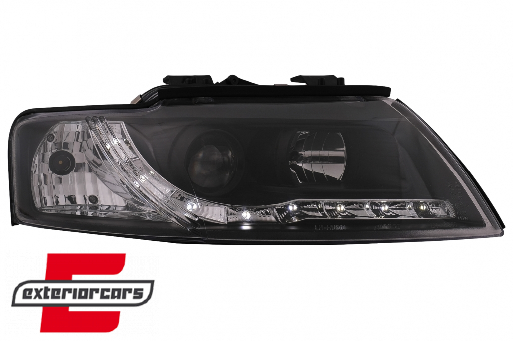 Prednja svjetla LED DayLight (crna) / Audi A4 Cabrio B6 (2002-2006) - Slika 8
