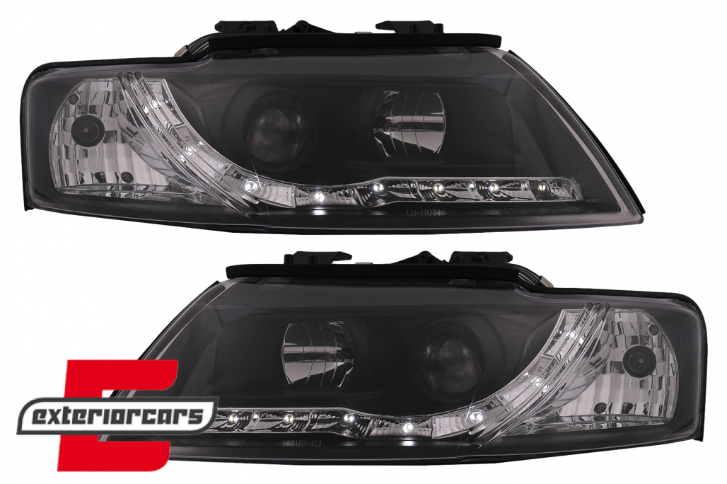 Prednja svjetla LED DayLight (crna) / Audi A4 Cabrio B6 (2002-2006) - Slika 9