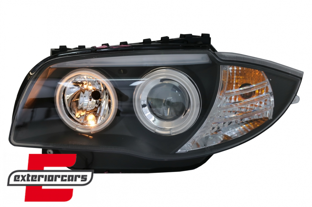 Prednja svjetla CCFL Angel Eyes (crna) / BMW serije 1 E87 E81 E82 E88 (2004-2011) - Slika 5