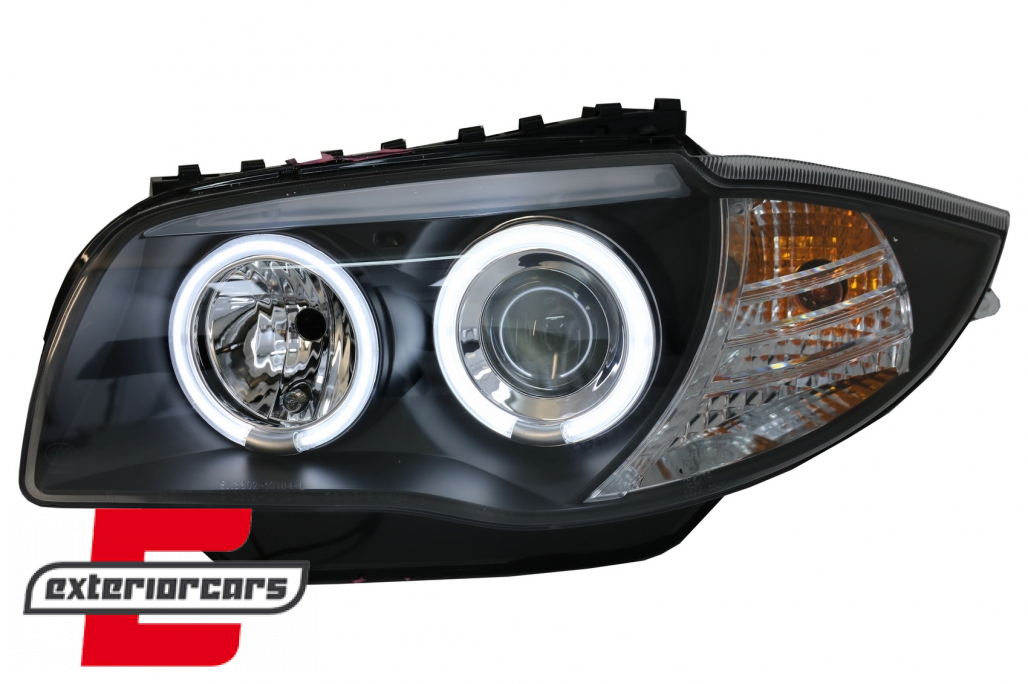 Prednja svjetla CCFL Angel Eyes (crna) / BMW serije 1 E87 E81 E82 E88 (2004-2011) - Slika 6