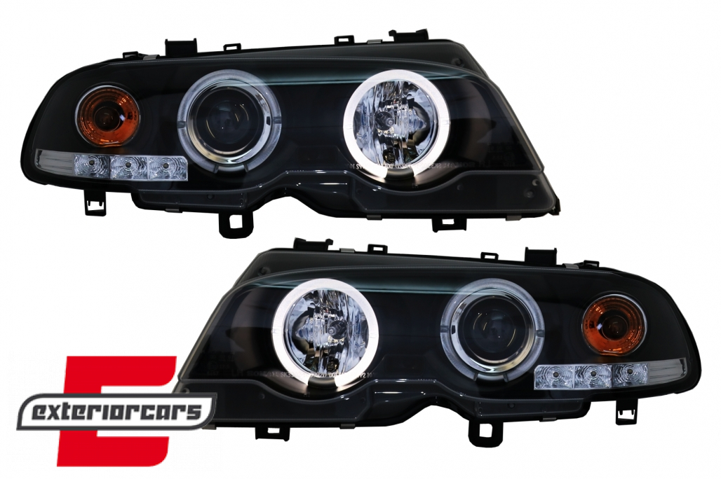 Prednja svjetla Angel Eyes (crna) / BMW serije 3 E46 Coupe Cabrio (04.1999-03.2003) - Slika 2