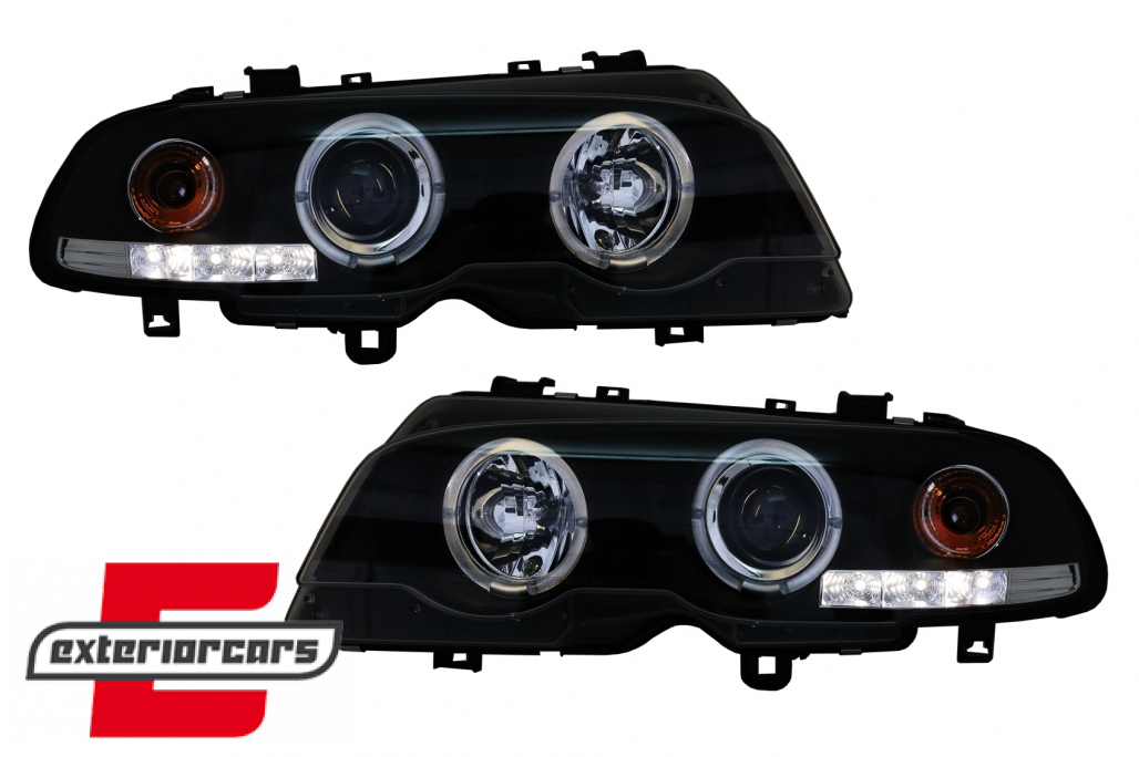 Prednja svjetla Angel Eyes (crna) / BMW serije 3 E46 Coupe Cabrio (04.1999-03.2003) - Slika 3