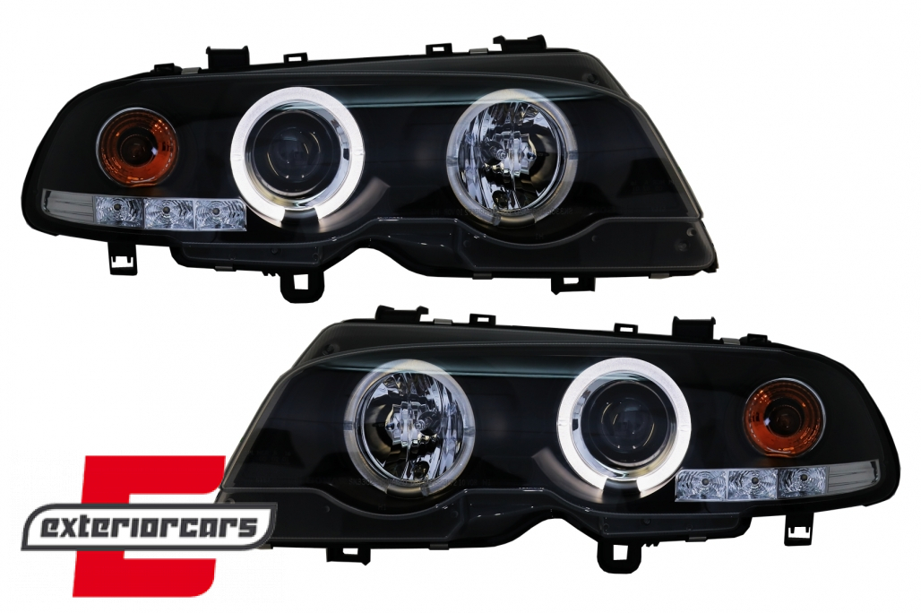 Prednja svjetla Angel Eyes (crna) / BMW serije 3 E46 Coupe Cabrio (04.1999-03.2003) - Slika 4