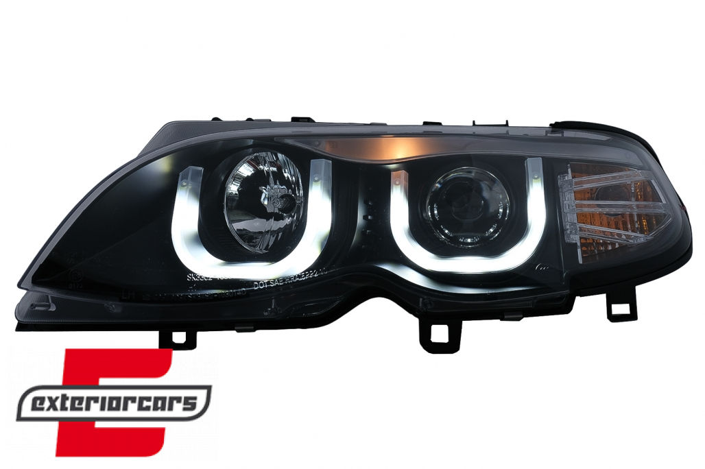 Prednja svjetla 3D Angel Eyes (crna) / BMW serije 3 E46 Facelift limuzina karavan (2001-2005) - Slika 2