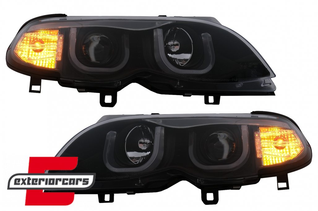 Prednja svjetla 3D Angel Eyes (crna) / BMW serije 3 E46 Facelift limuzina karavan (2001-2005) - Slika 10