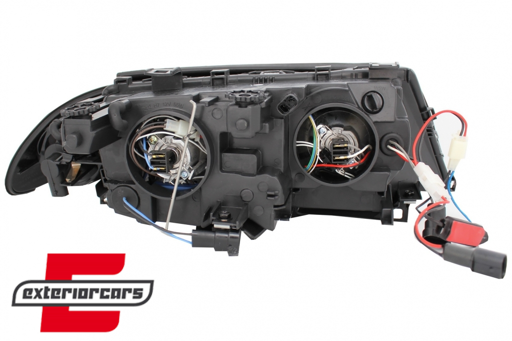 Prednja svjetla LED Angel Eyes (crna) / BMW serije 3 E46 limuzina karavan (05.1998-08.2001) - Slika 8