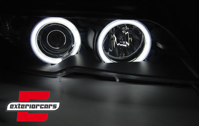 Prednja svjetla CCFL Angel Eyes (crna) / BMW serije 3 E46 Coupe Cabrio (04.2003-2006) - Slika 2