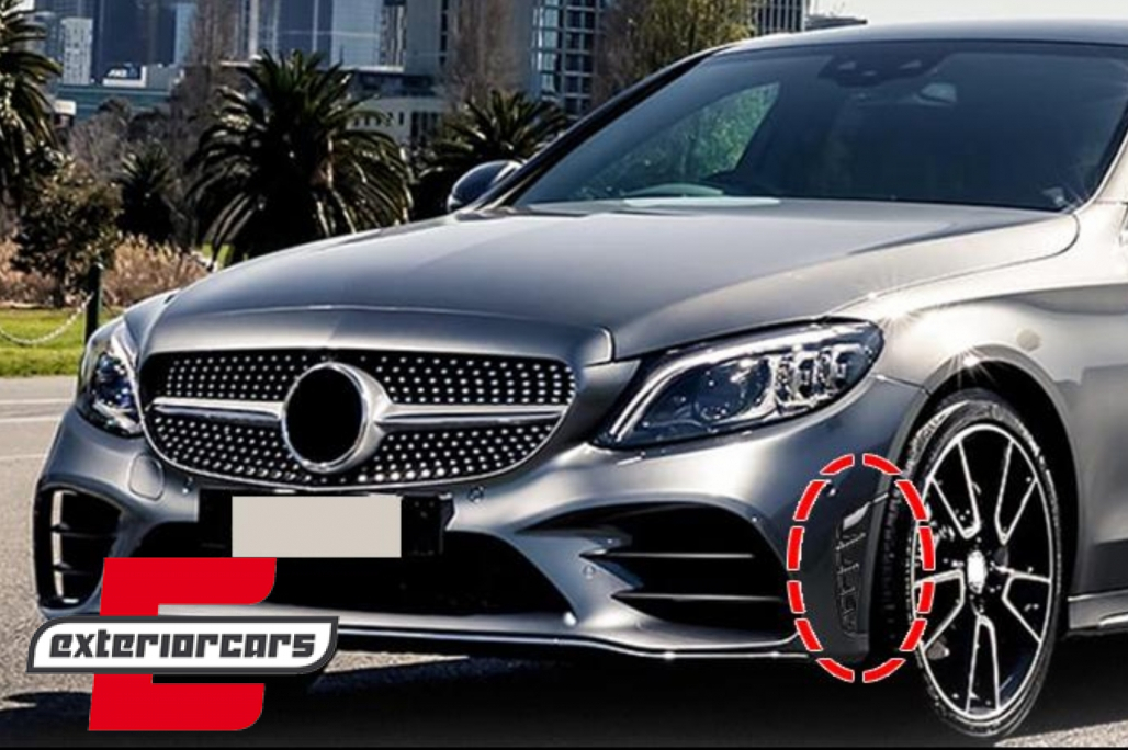 Flapovi prednjeg branika (piano crna) / Mercedes C-klasa W205 S205 Limuzina T-Model Facelift (2018-2020) - Slika 7
