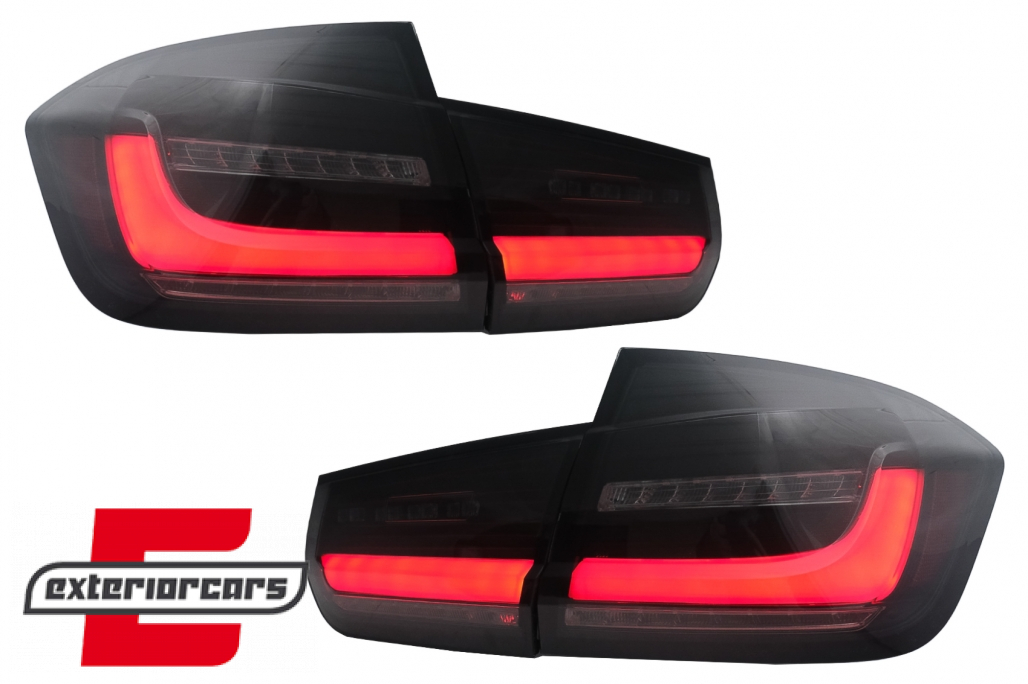 Full LED stražnja svjetla LedBar SEQ žmigavci (crna/smoke) / BMW serije 3 F30 (2011-2019) - Slika 2