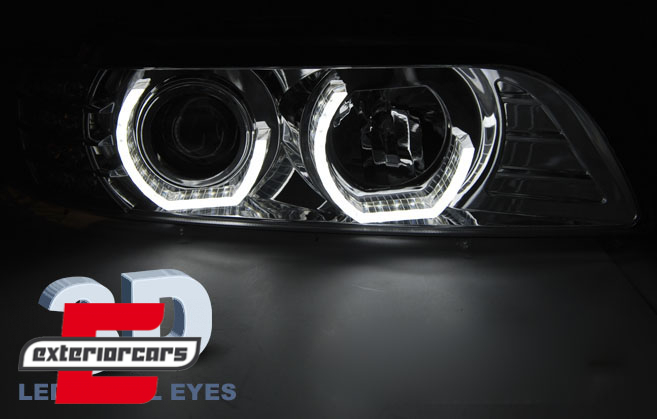 Prednja svjetla 3D Angel Eyes LED žmigavci (chrome) / BMW serije 5 E39 (09.1995-06.2003) - Slika 2