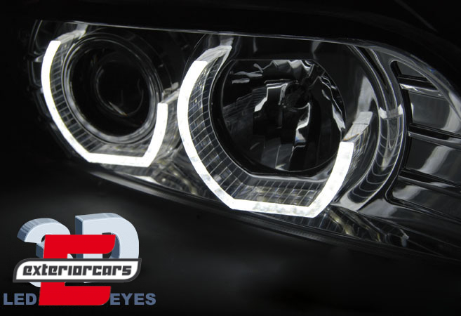 Prednja svjetla 3D Angel Eyes LED žmigavci (chrome) / BMW serije 5 E39 (09.1995-06.2003) - Slika 3