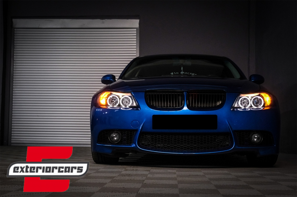 Prednja svjetla Angel Eyes (crna) / BMW serije 3 E90 limuzina E91 karavan (03.2005-08.2008) - Slika 13