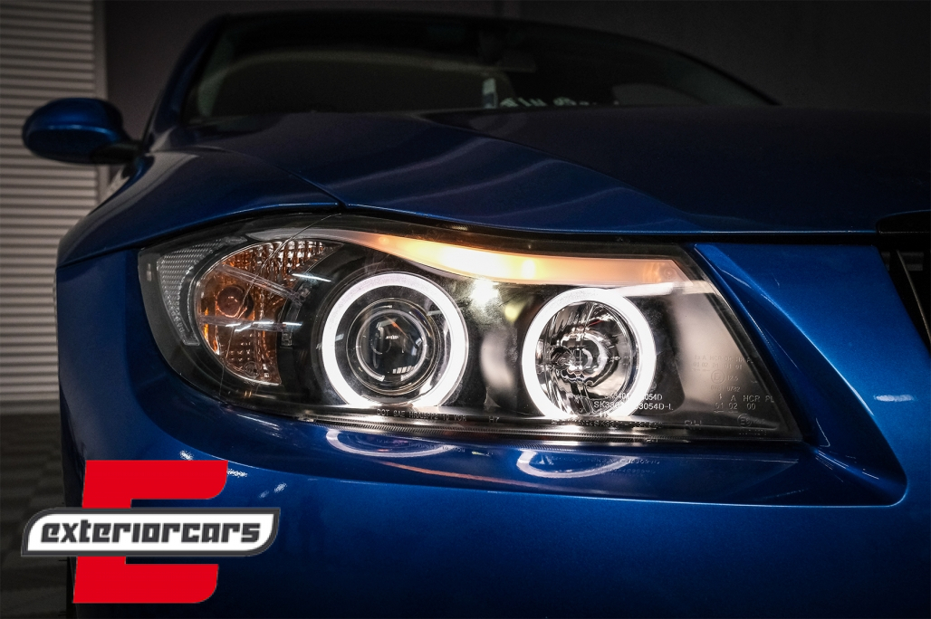 Prednja svjetla Angel Eyes (crna) / BMW serije 3 E90 limuzina E91 karavan (03.2005-08.2008) - Slika 11