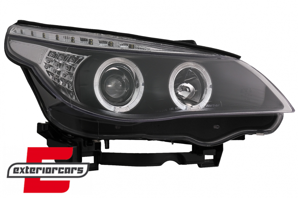 Prednja svjetla Angel Eyes LED žmigavci (crna) / BMW serije 5 E60 E61 (2003-2007) - Slika 2