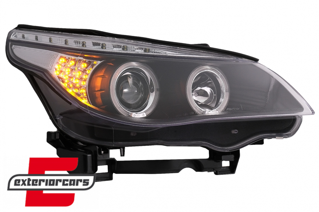 Prednja svjetla Angel Eyes LED žmigavci (crna) / BMW serije 5 E60 E61 (2003-2007) - Slika 12