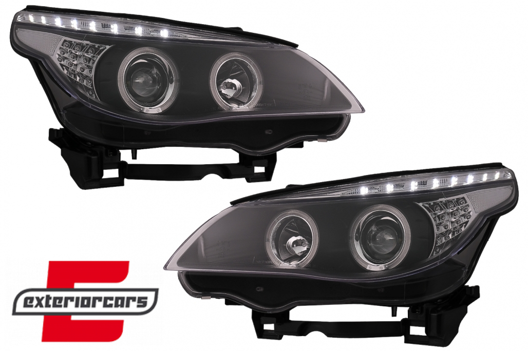 Prednja svjetla Angel Eyes LED žmigavci (crna) / BMW serije 5 E60 E61 (2003-2007) - Slika 16