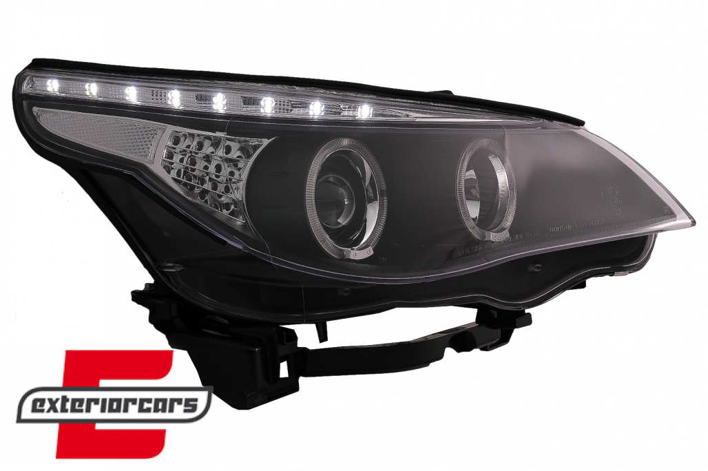 Prednja svjetla Angel Eyes LED žmigavci (crna) / BMW serije 5 E60 E61 (2003-2007) - Slika 17