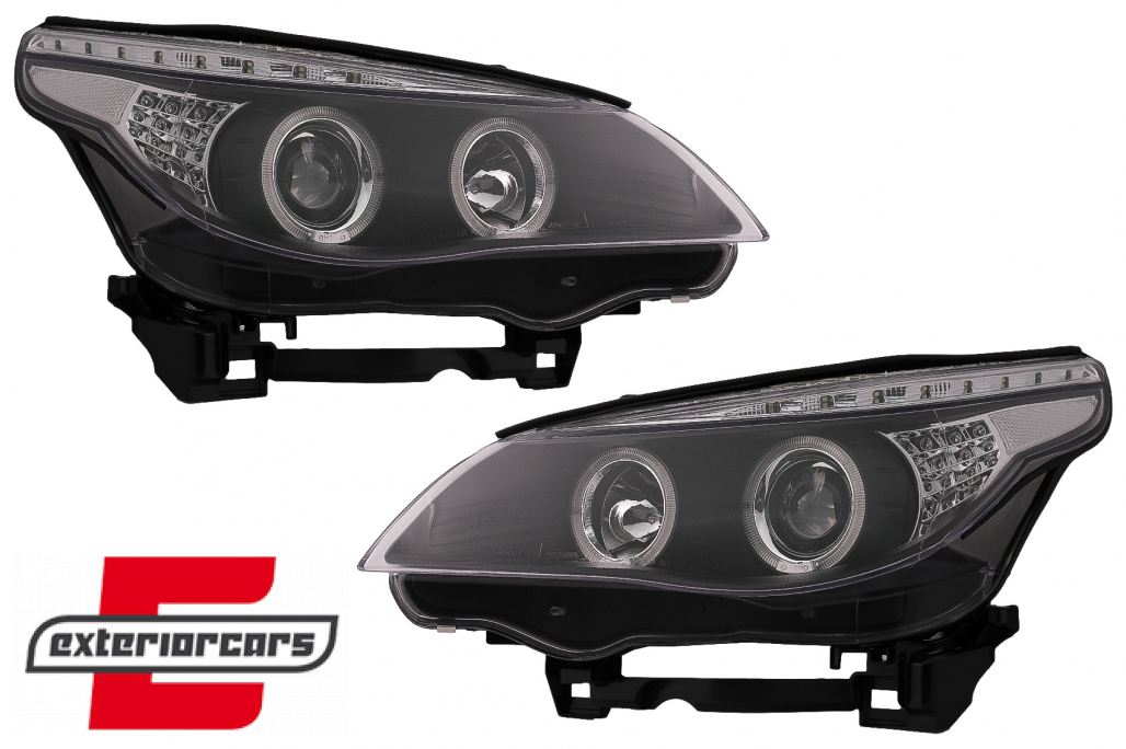 Prednja svjetla Angel Eyes LED žmigavci (crna) / BMW serije 5 E60 E61 (2003-2007) - Slika 19