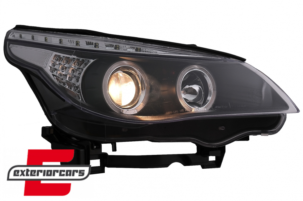 Prednja svjetla Angel Eyes LED žmigavci (crna) / BMW serije 5 E60 E61 (2003-2007) - Slika 6