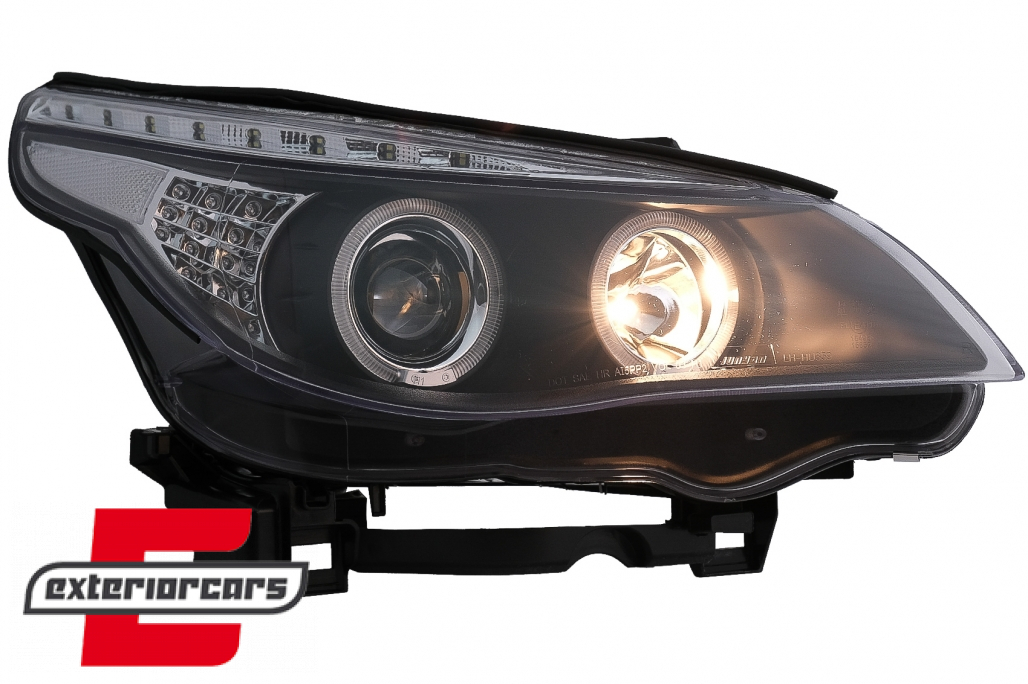 Prednja svjetla Angel Eyes LED žmigavci (crna) / BMW serije 5 E60 E61 (2003-2007) - Slika 9