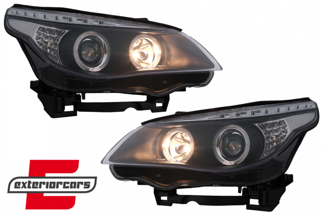 Prednja svjetla Angel Eyes LED žmigavci (crna) / BMW serije 5 E60 E61 (2003-2007) - Slika 10
