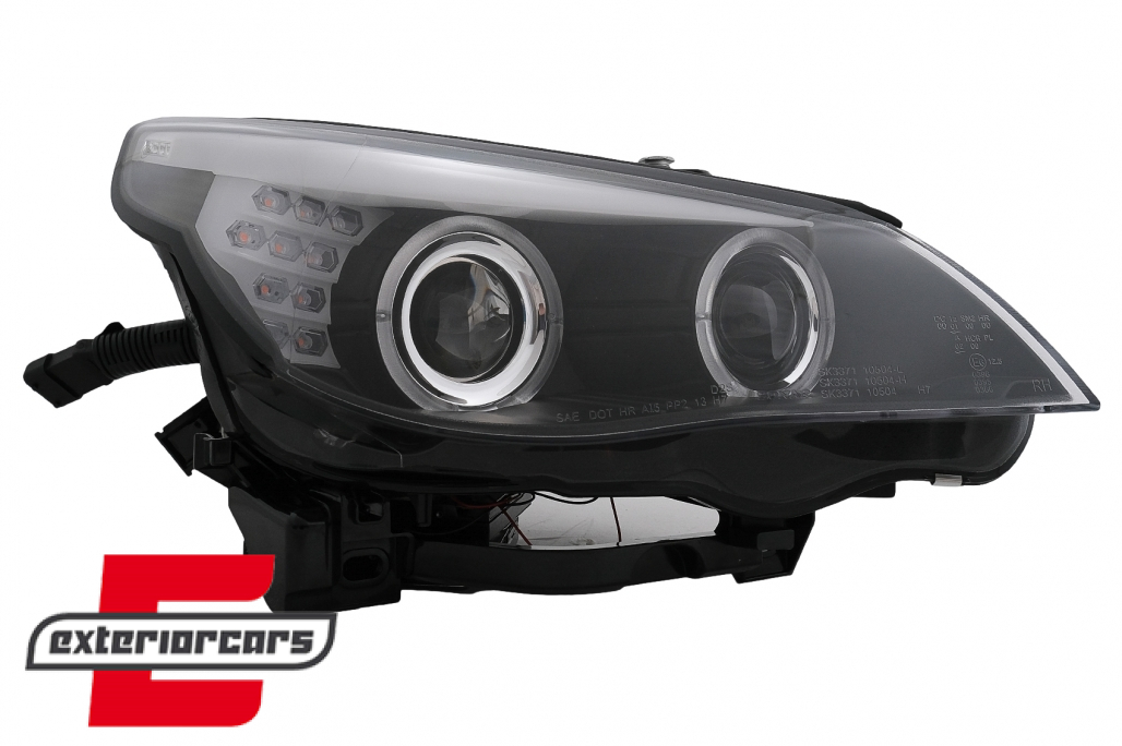Prednja svjetla Angel Eyes LED žmigavci (crna) / BMW serije 5 E60 E61 (2003-2007) - Slika 13
