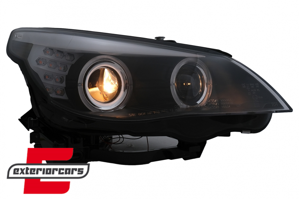 Prednja svjetla Angel Eyes LED žmigavci (crna) / BMW serije 5 E60 E61 (2003-2007) - Slika 6