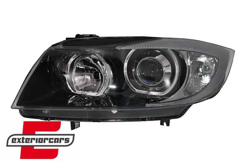 Prednja svjetla LED Angel Eyes (crna) / BMW serije 3 E90 limuzina E91 karavan (03.2005-2011) - Slika 3