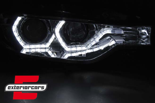 Prednja svjetla Angel Eyes LED DRL Xenon (chrome) / BMW serije 3 F30 F31 limuzina karavan (10.2011-05.2015) - Slika 2
