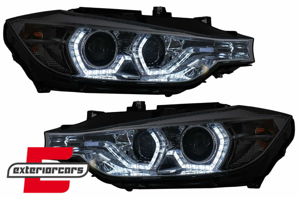 Prednja svjetla Angel Eyes LED DRL (chrome) / BMW serije 3 F30 F31 limuzina karavan (10.2011-05.2015) - Slika 6