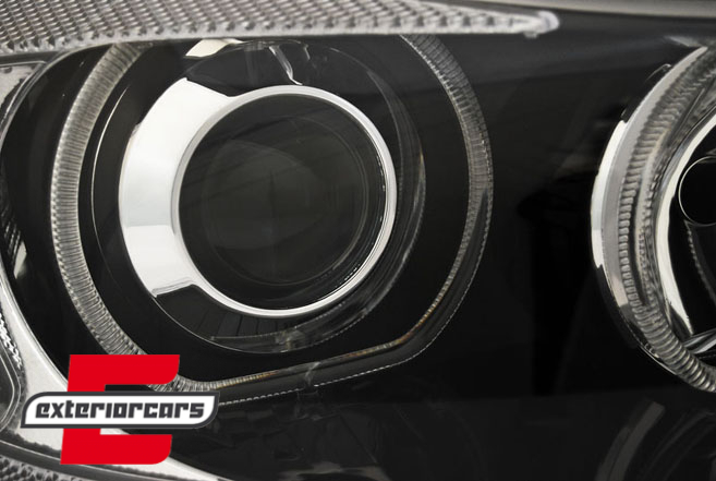 Prednja svjetla LED Angel Eyes LED žmigavci (crna) / BMW serije 3 E90 limuzina E91 karavan (03.2005-2011) - Slika 2