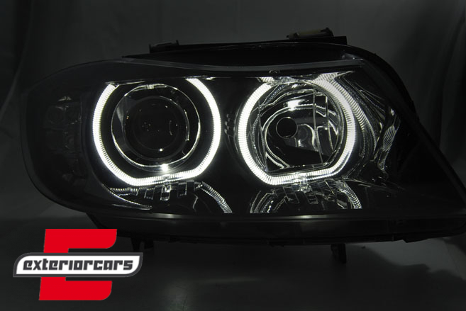 Prednja svjetla LED Angel Eyes LED žmigavci (crna) / BMW serije 3 E90 limuzina E91 karavan (03.2005-2011) - Slika 4