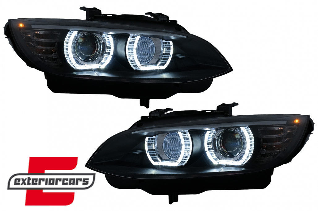 Prednja svjetla 3D LED Angel Eyes Xenon (crna) / BMW serije 3 E92 E93 (2006-2010) - Slika 2