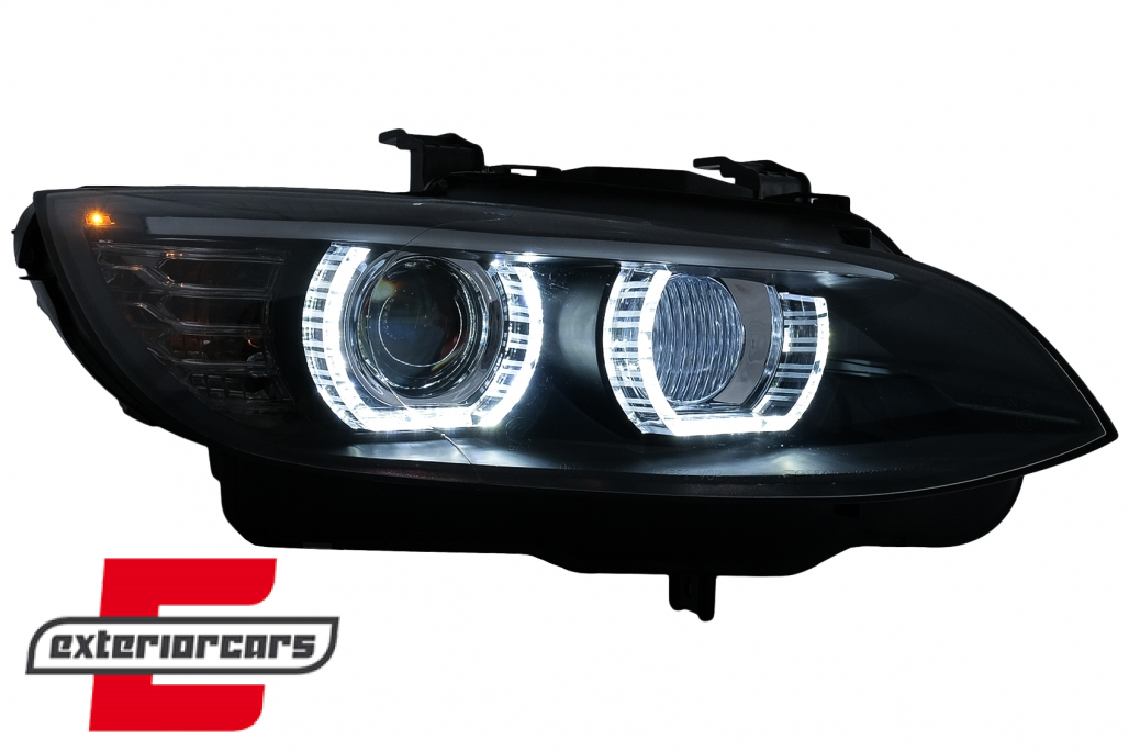 Prednja svjetla 3D LED Angel Eyes Xenon (crna) / BMW serije 3 E92 E93 (2006-2010) - Slika 3